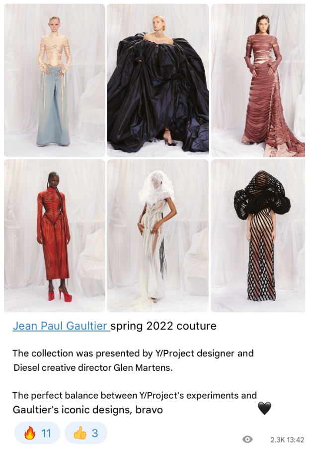 Jean Paul Gaultier spring 2022 couture